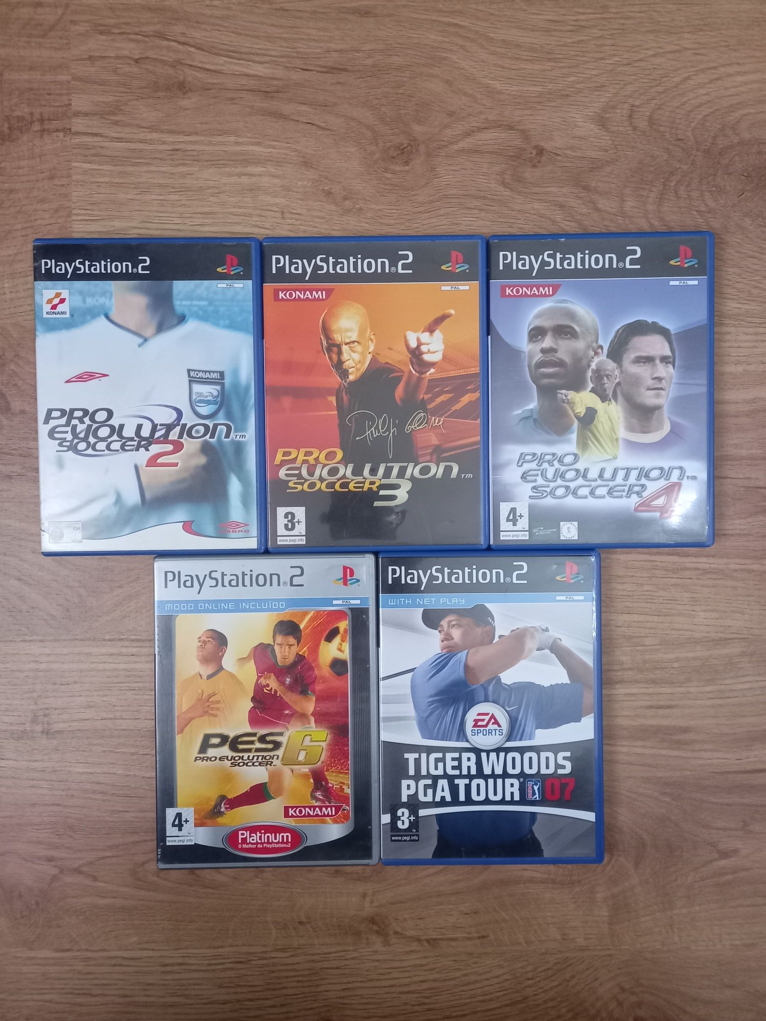Jogos PS2 - PES 2, 3, 4 e 6, Tiger Woods Golf 07