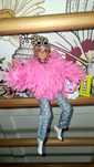 Mattel Barbie Extra Lalka z puszystą różową kurtką świnką jednorozec