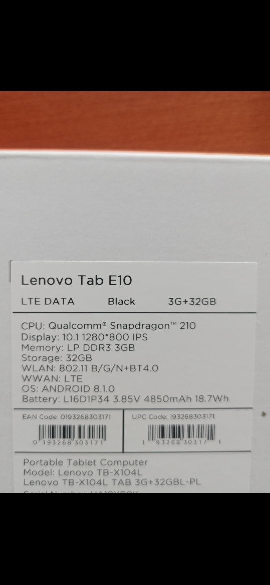 Tablet Lenovo TB-104L