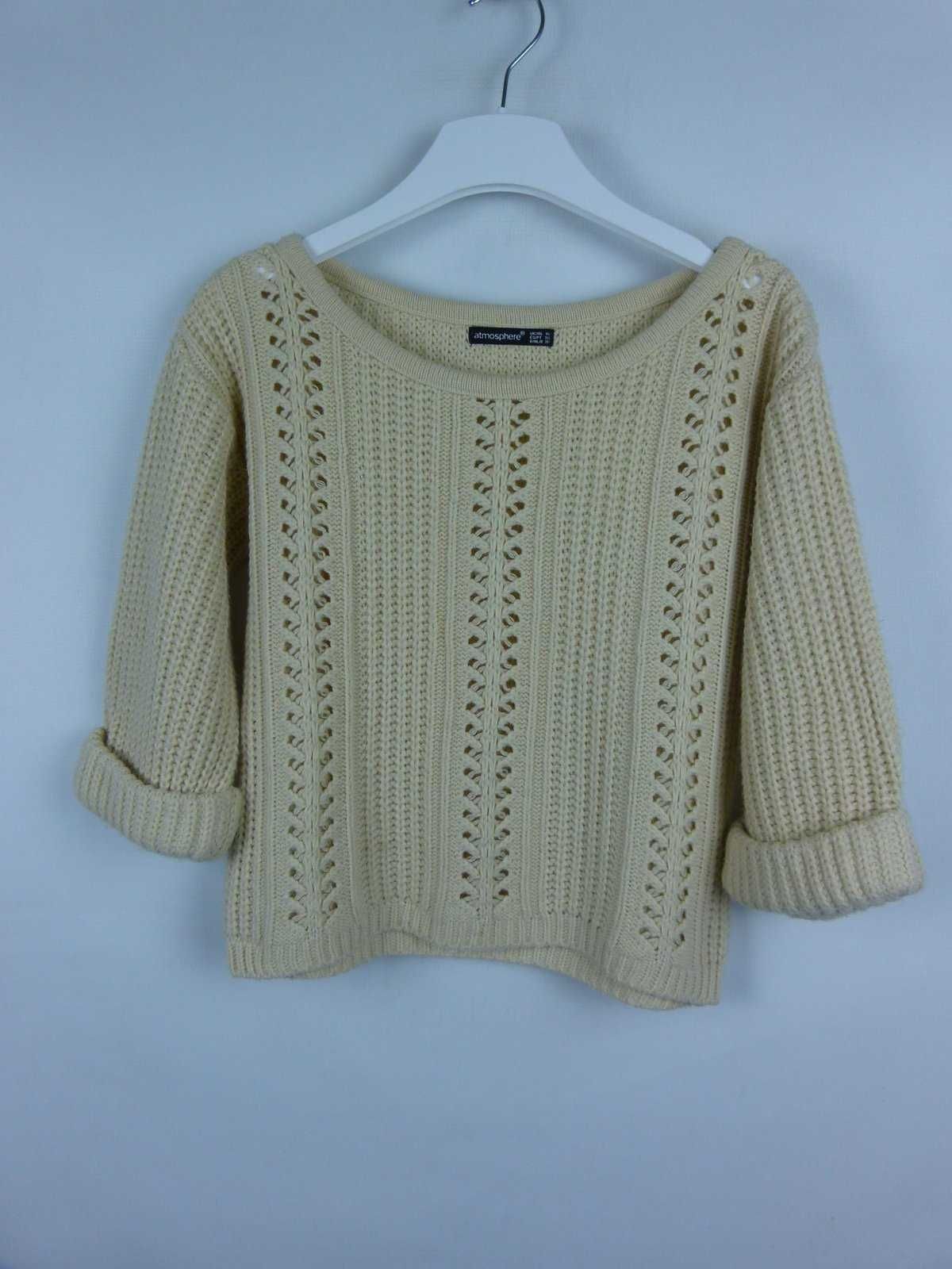 Atmosphere krótki sweter oversize akryl ecru / 38