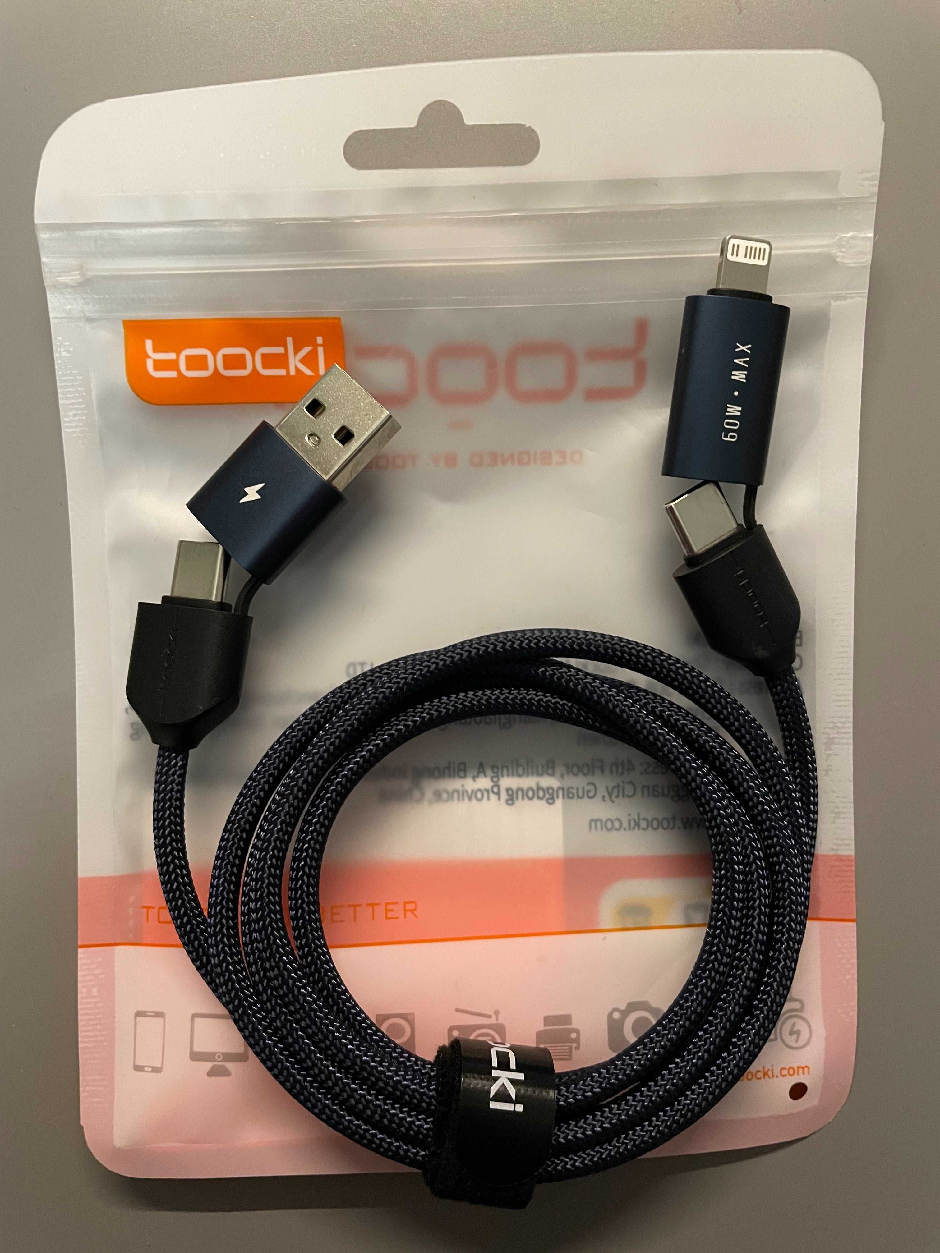 Toocki 2 w 2 USB do szybkiego ładowania kabel do Samsung Apple typ c