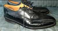 Eleganckie buty męskie czarne imprezowe półbuty 42 skora