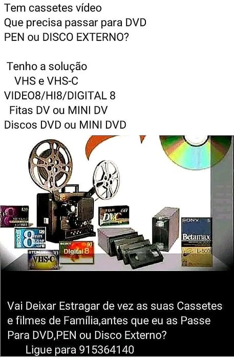 Cassetes vídeo antigas da sua família copiadas para digital?