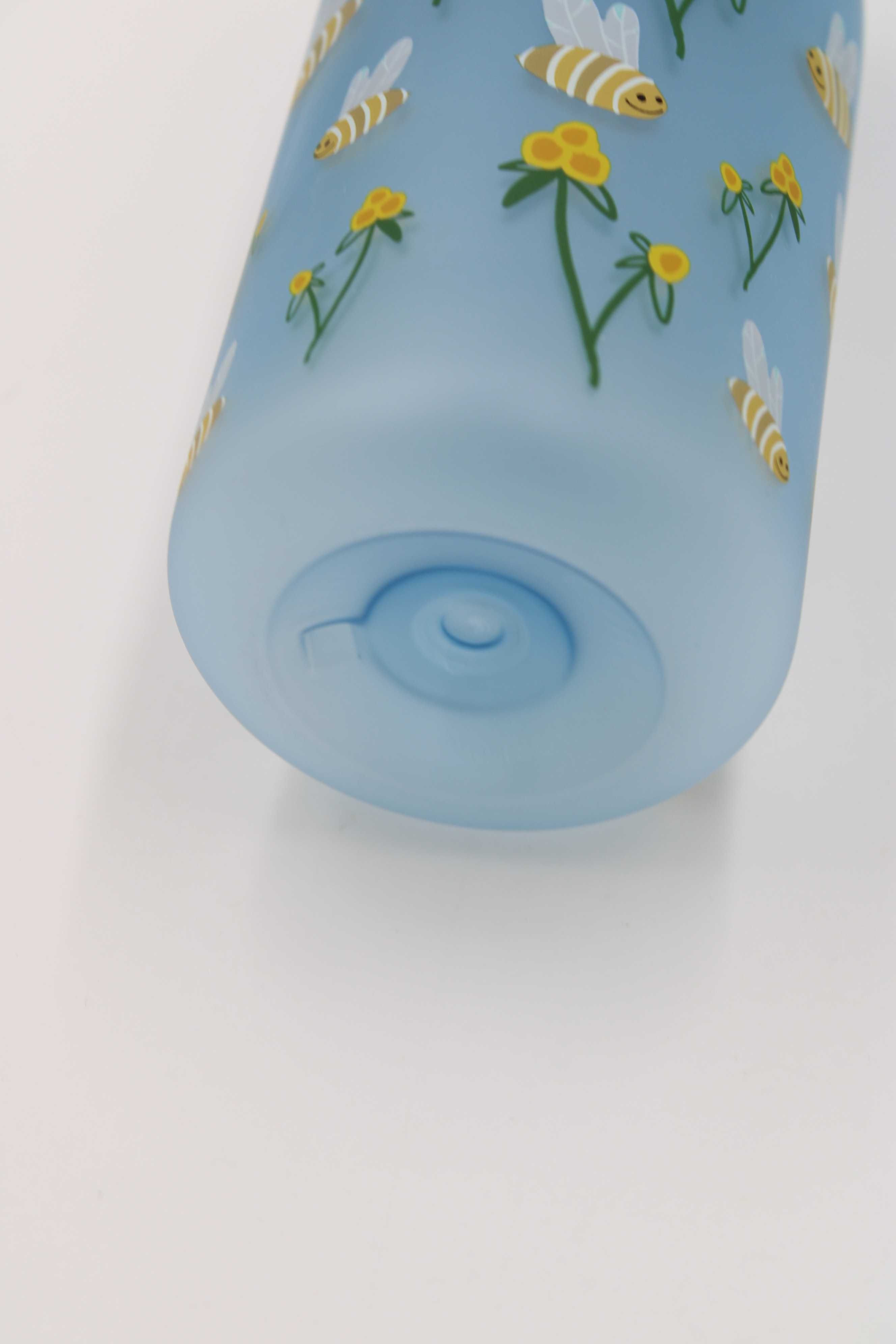 Butelka Bidon na wodę dla Dzieci Ion8 Pszczółki i kwiatki 400ml Blue