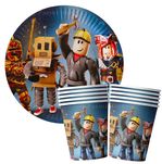 Roblox Zestaw Kubki Talerzyki 10+10 szt. Urodziny Gamingowe Robux