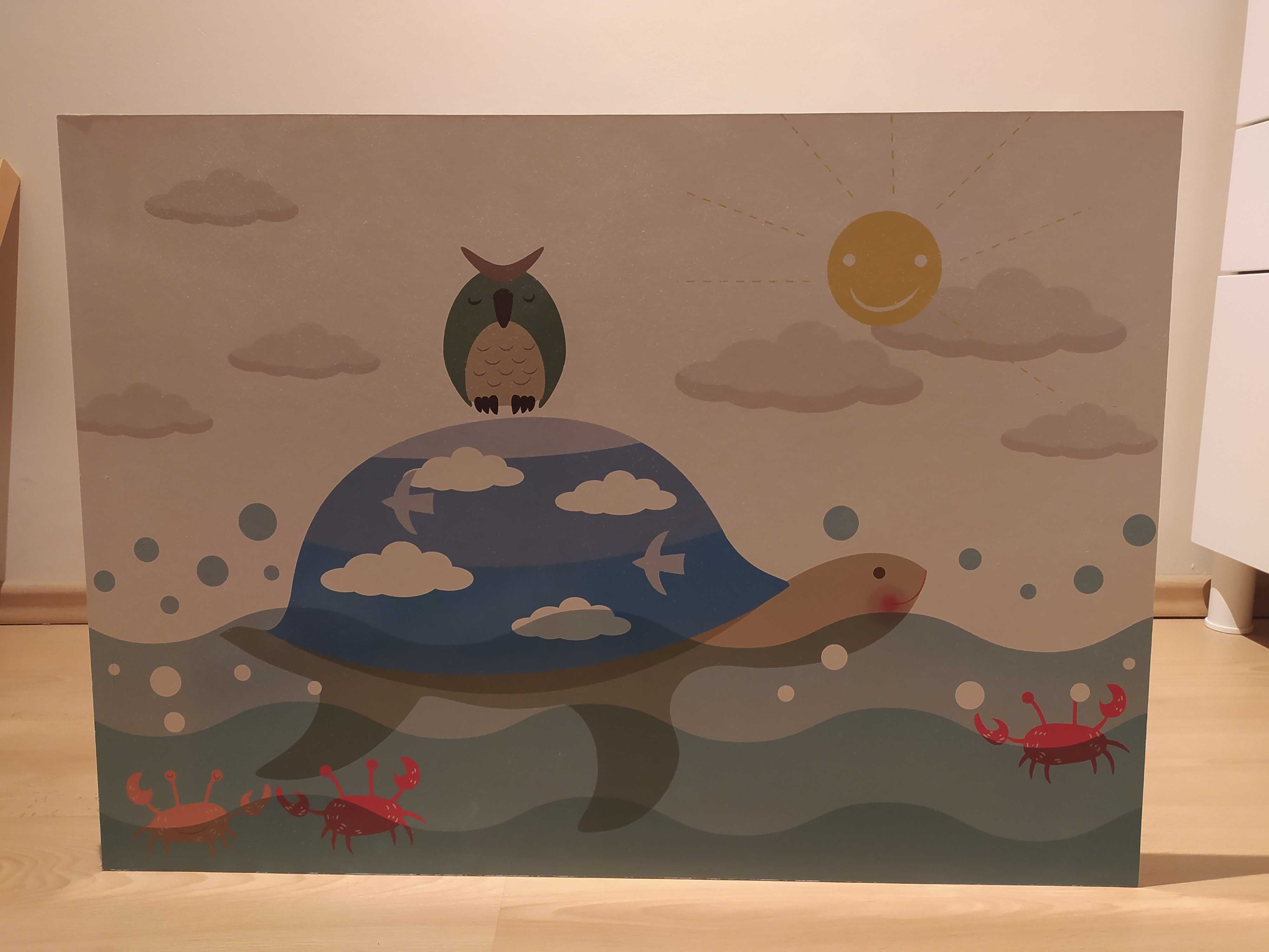 Obrazek do pokoju dziecięcego żółw i sowa Ikea