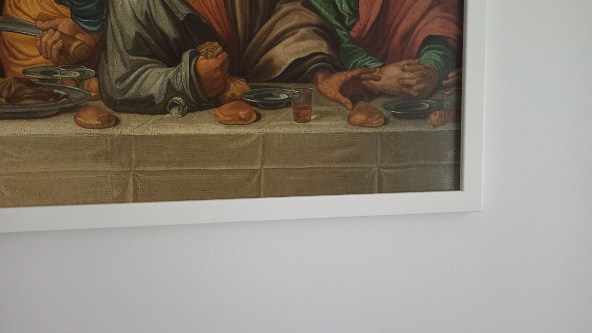 Obraz Ostatnia Wieczerza 90x60 biała rama