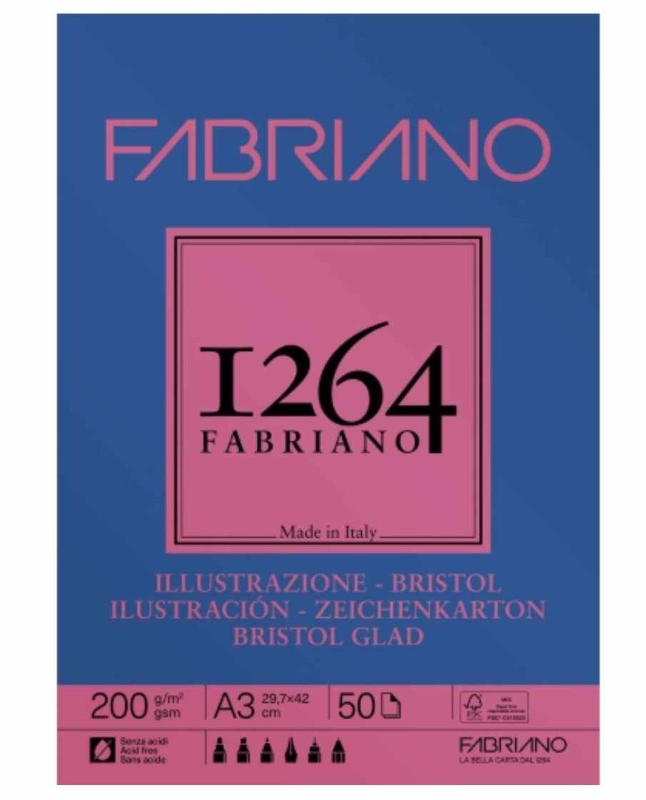 FABRIANO 1264 bristol A4 200g/m 50 kartek