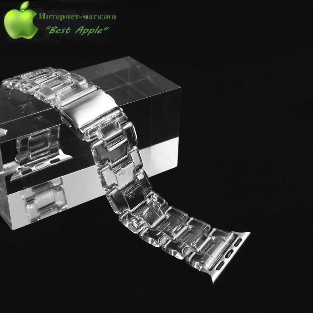 Полимерный блочный браслет Apple Transparent Link для AppleWatch 42/44