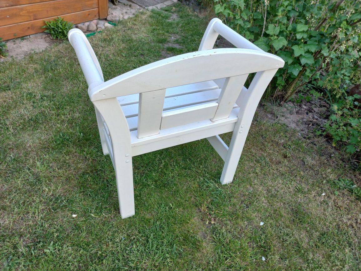 Krzesło fotel drewniany solidny biały