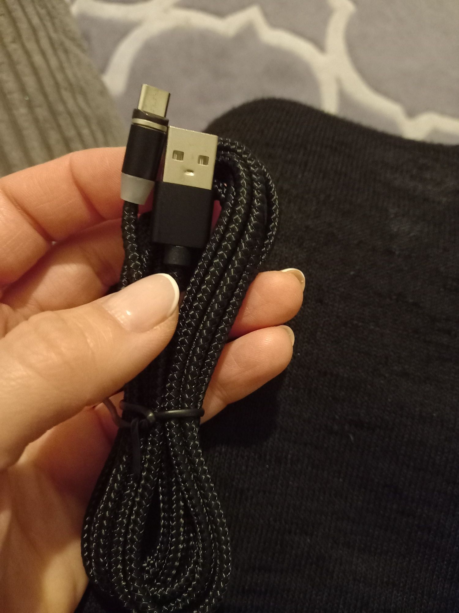 Przewód do telefonu z magnetyczną końcówka, typ C/micro usb,Łódź