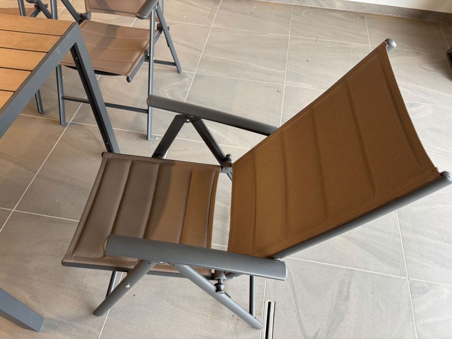 Stół ogrodowy aluminiowy Ibiza 180 cm Grey / Taupe+ 8 krzeseł