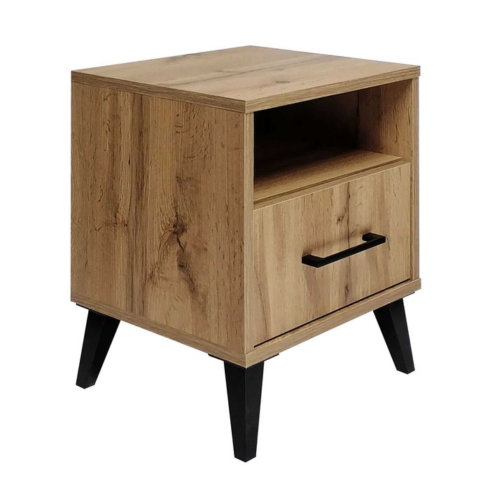 Szafka nocna z podświetlaną szufladą w różnych kolorach