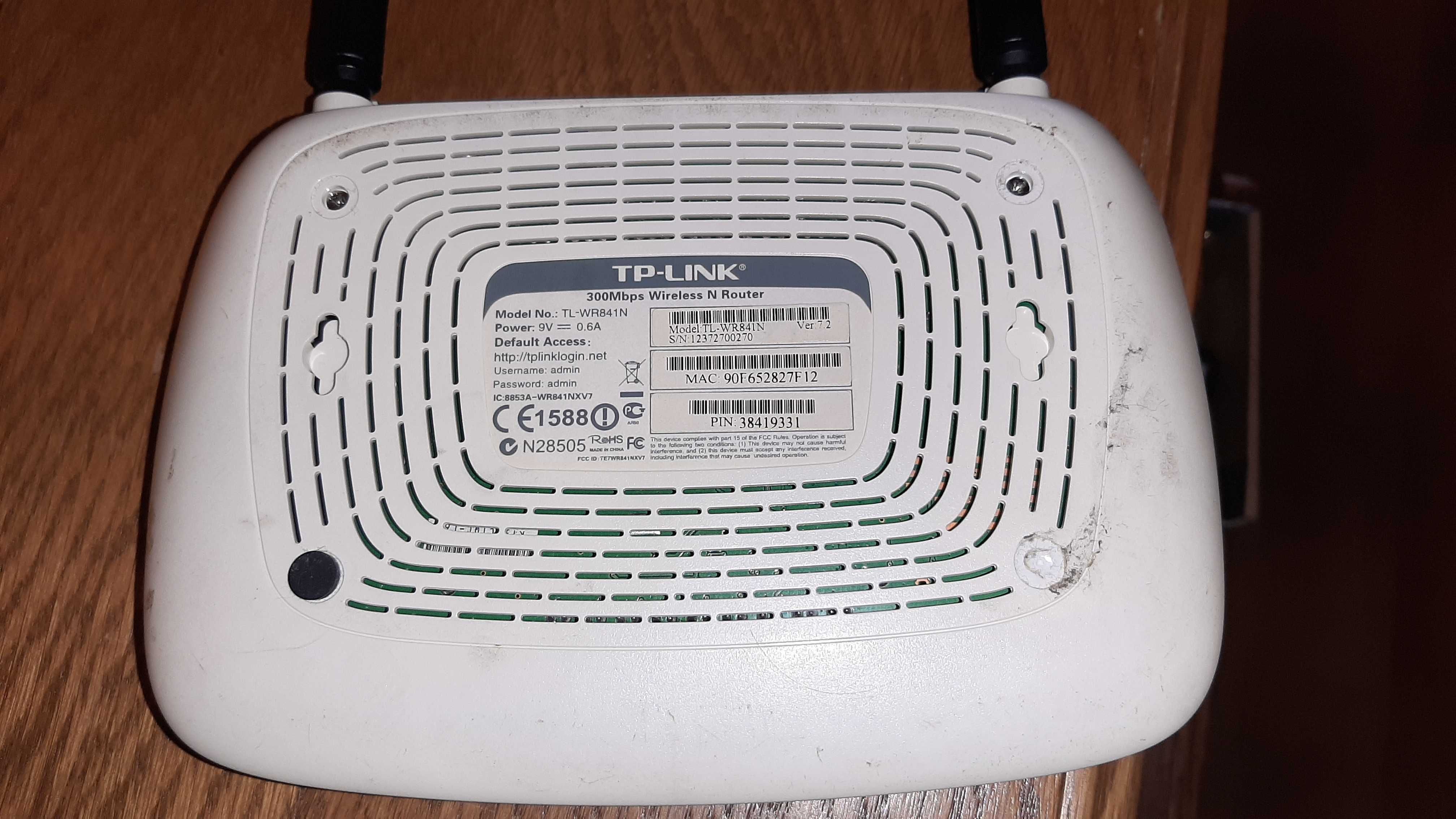 Router Ruter Wi-FI TPlink WR841N 300 Mbps bezprzewodowy Zasilacz