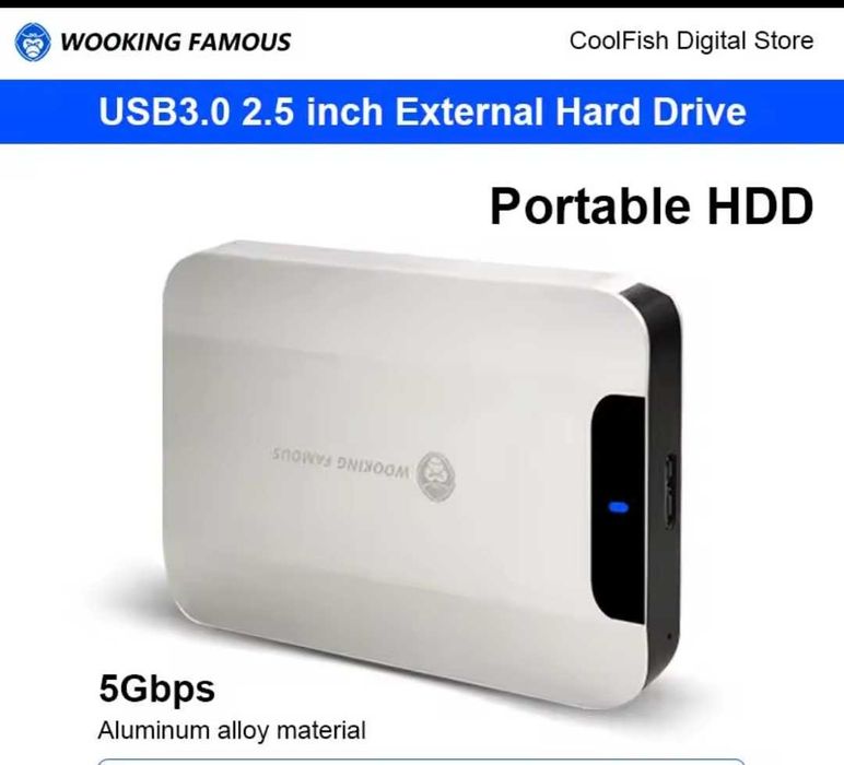 Зовнішній HDD 1TB | Новий | USB 3.0 | Wooking Famous | Опт/роздріб