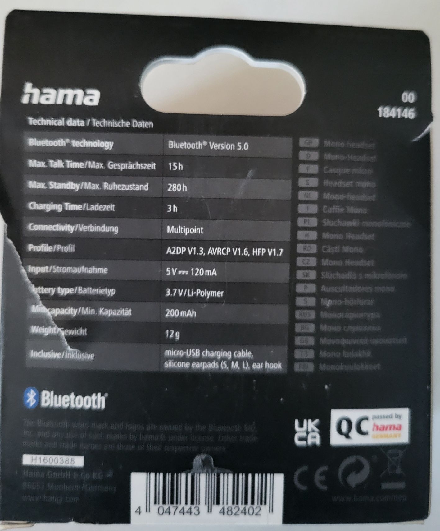 Słuchawka Hama MyVoice1500
