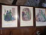Obrazki Ilustracje  rycina mody z XIX wieku reprodukcja z 1998roku