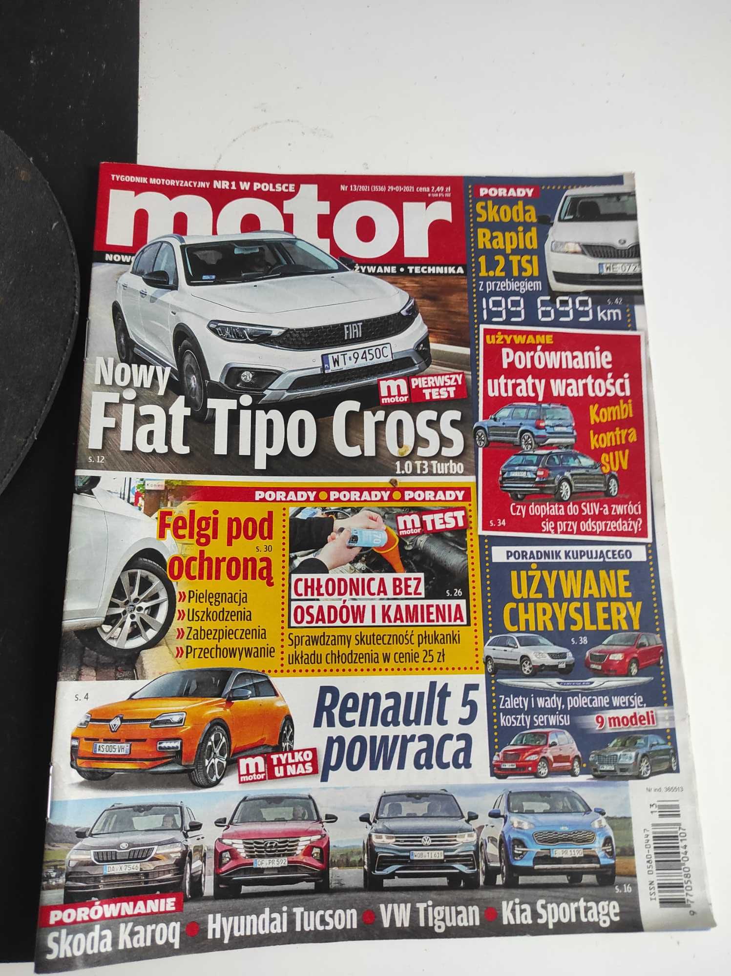 Czasopismo Motor WYSZUKAJ POJAZD 13/2021 Voyager Tucson T5 Kadjar P400