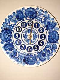 Zegar ścienny porcelana kwiaty