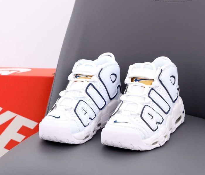 Унисекс кожаные кроссовки Nike Air More Uptempo найк аир море аптемпо