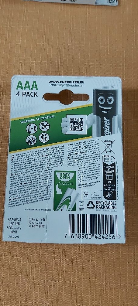 Energizer AAA 500mAh bateria akumulatorek komplet 2szt