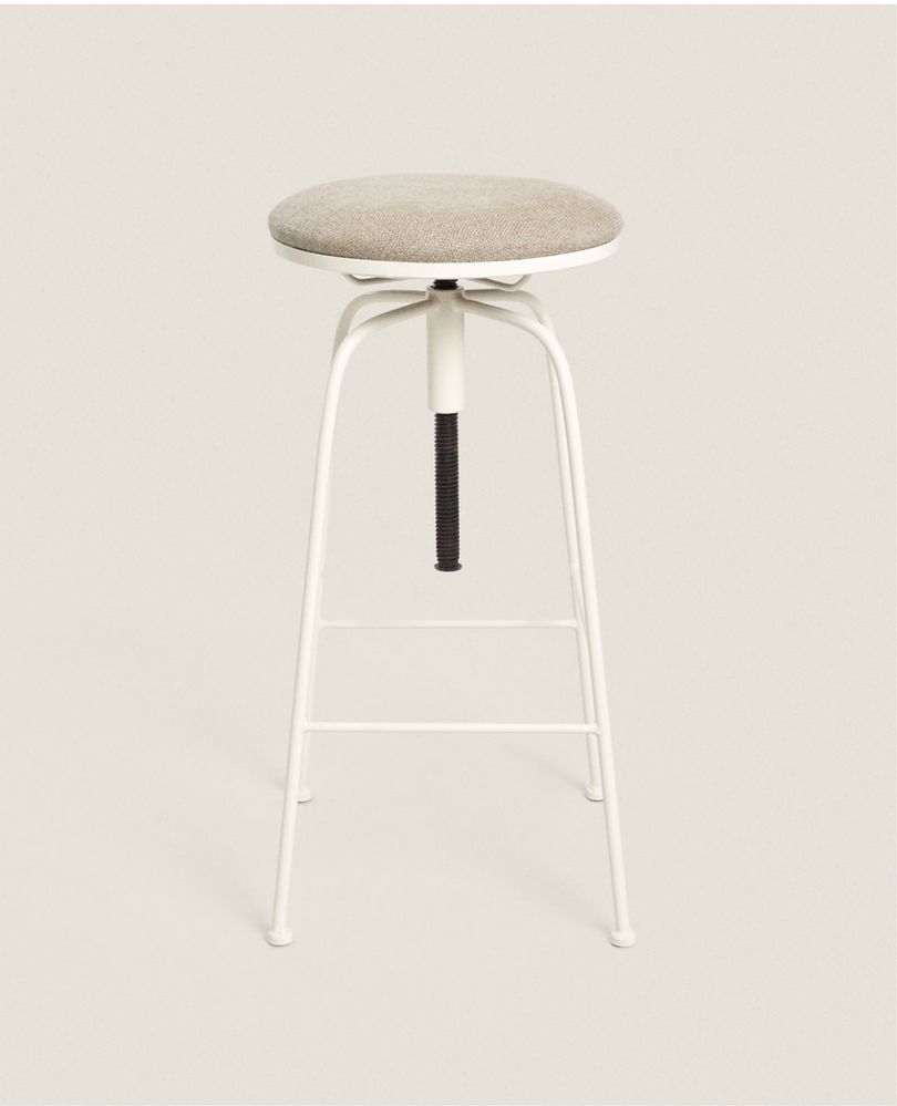 Banqueta Alta Giratória Linho Zara Home NOVO