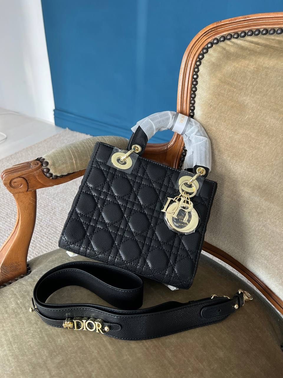 Dior Lady D-lite black (caviar) нова сумочка