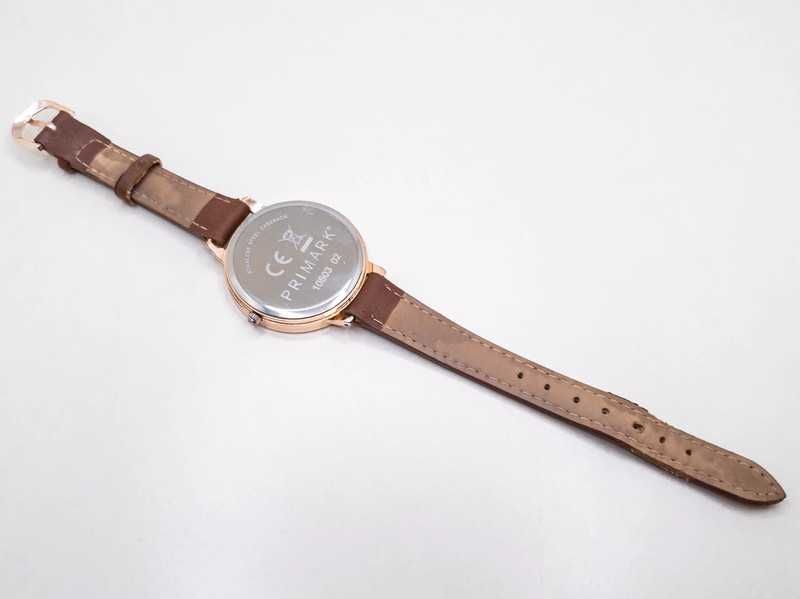 Zegarek damski Primark złoty brązowy pasek