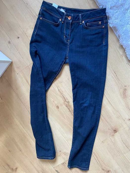 Tommy hilfiger granatowe jeansy rurki skinny ciemne