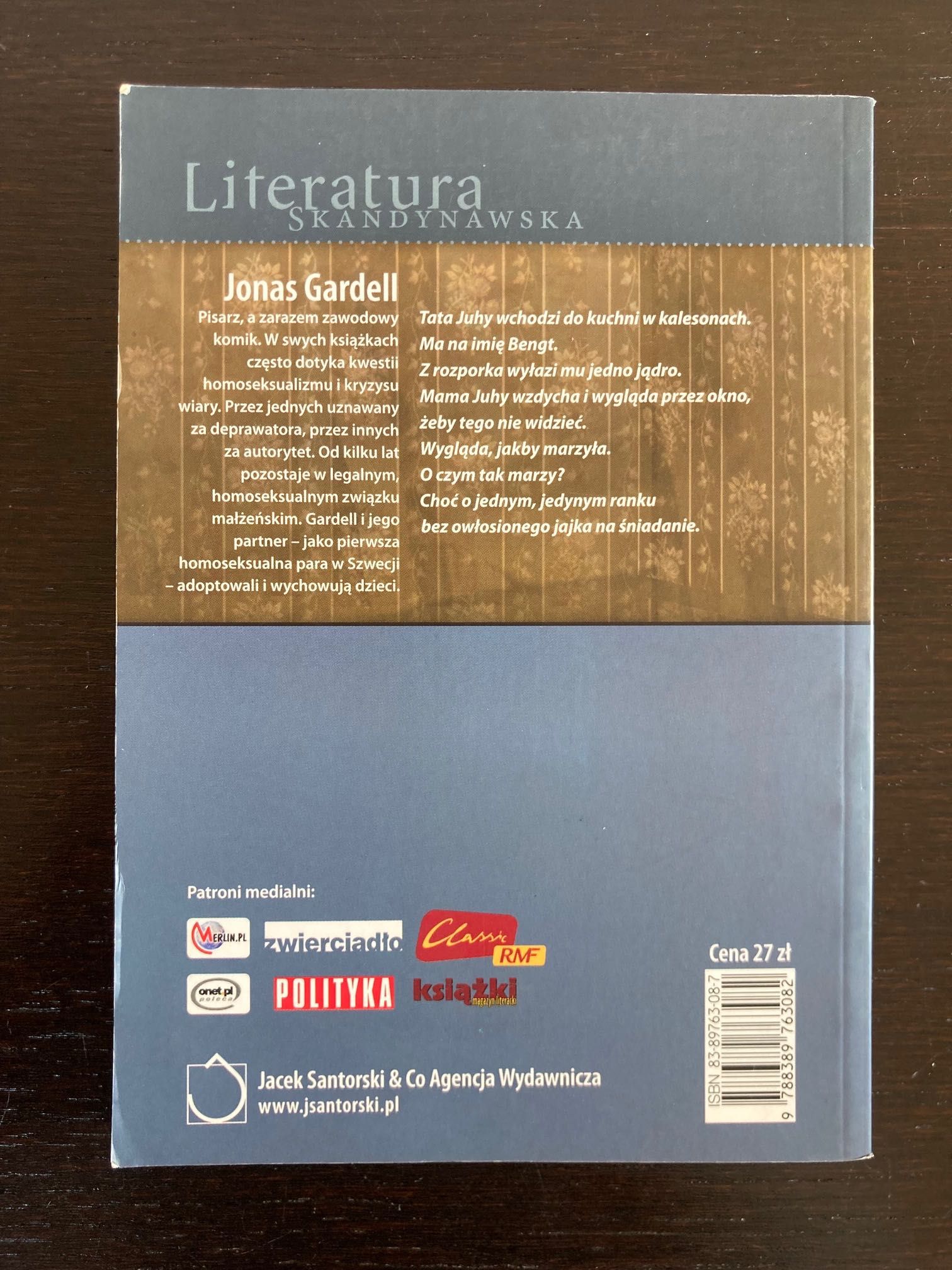Jonas Gardell - Dojrzewanie błazna (literatura skandynawska)