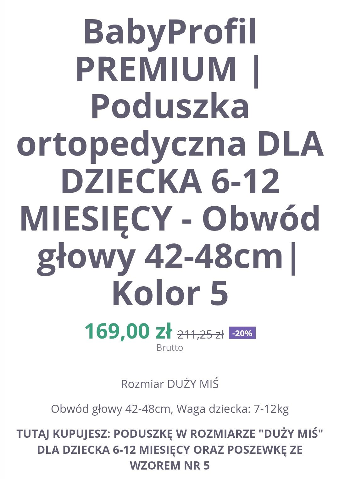 Poduszka ortopedyczna BabyProfil Duży Miś