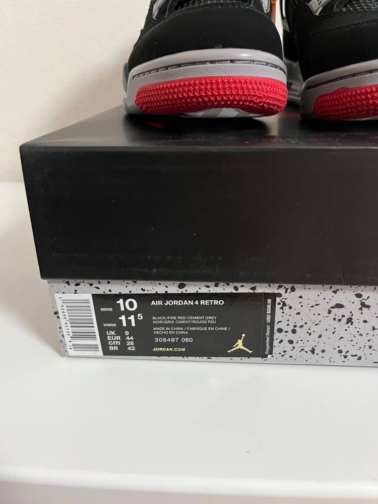 Jordan 4 Retro Bred 308497-060 44(28cm)
