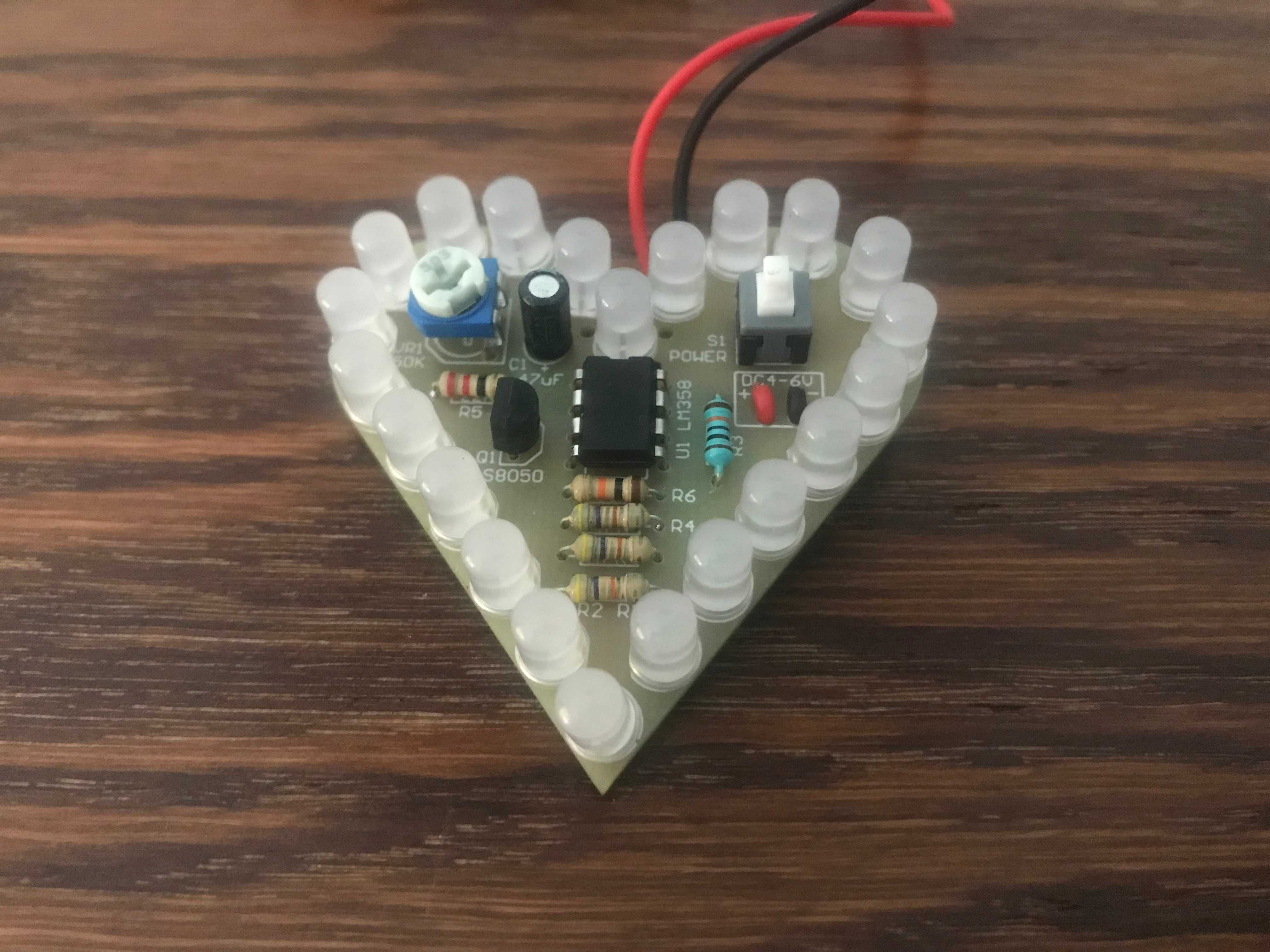 migające oddychające serce zestaw elektroniczny DIY LED