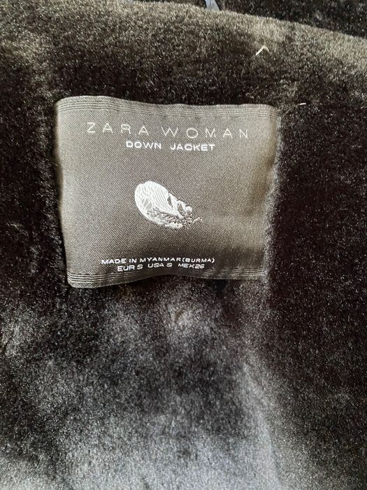 Krótka ciepła kurtka zimowa puch naturalny Zara