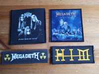 Immortal, Megadeth,Him, naszywki metal rock zestaw