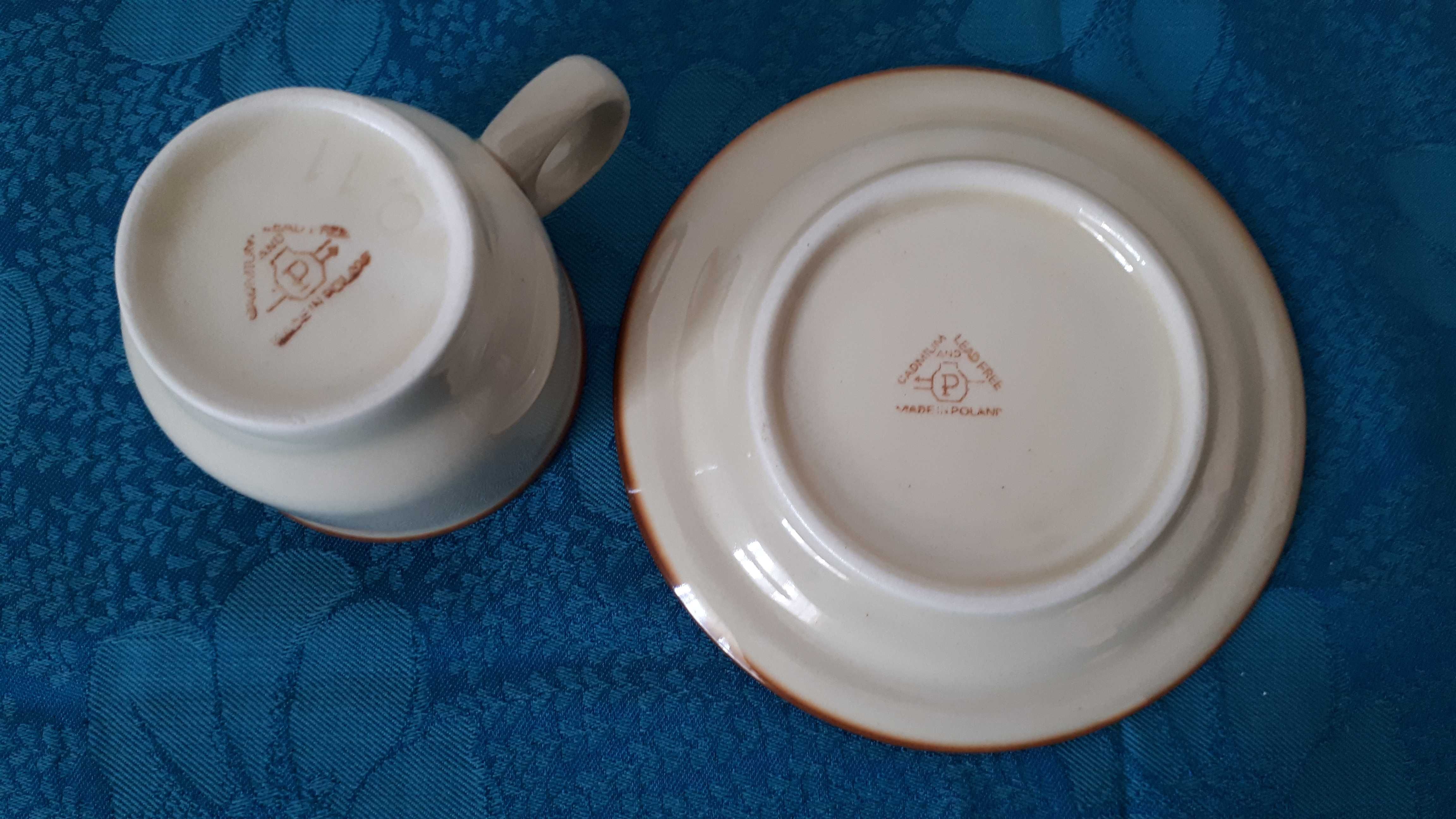 filiżanka Pruszków z talerzykiem ceramika vintage do espresso