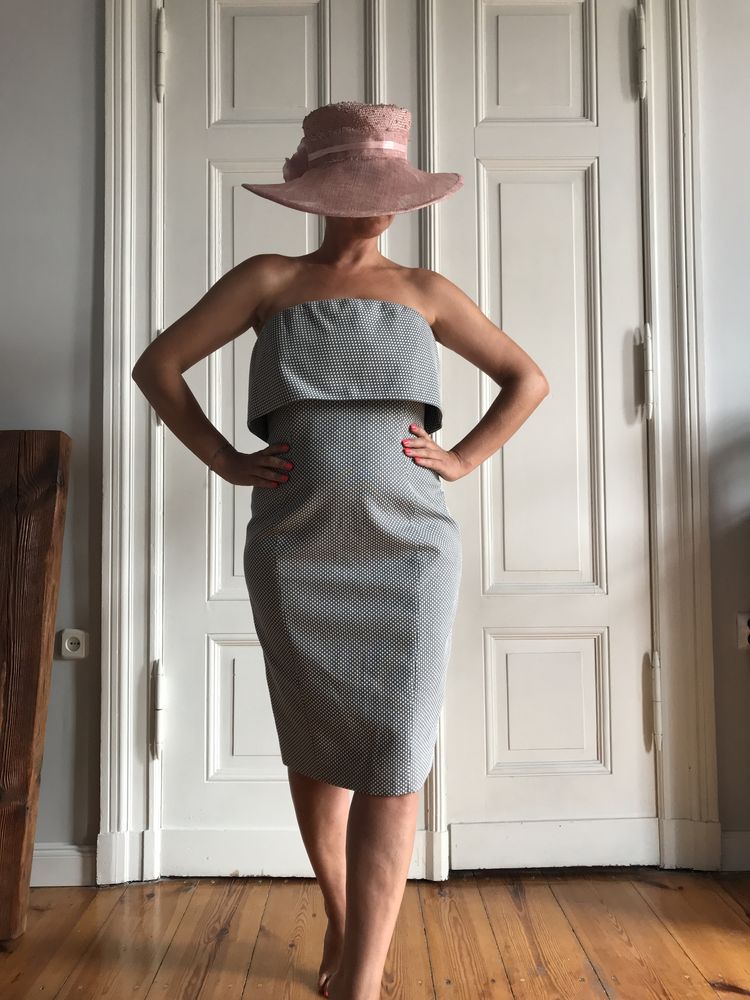 Karen Millen elegancka suknia ołówkowa odkryte ramiona 42 nowa