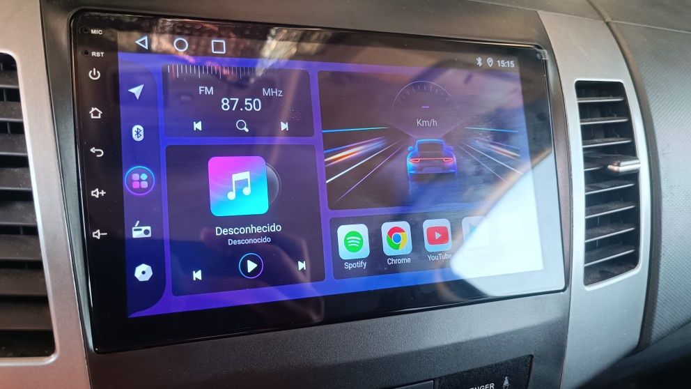 Rádio 9" Android Mitsubishi Outlander Citroen C-Cross Peugeot 4007
