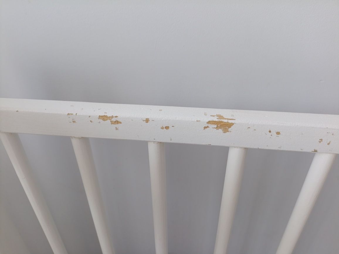 Łóżeczko drewniane białe 60x120 z szufladą,3 poziomy regulacji