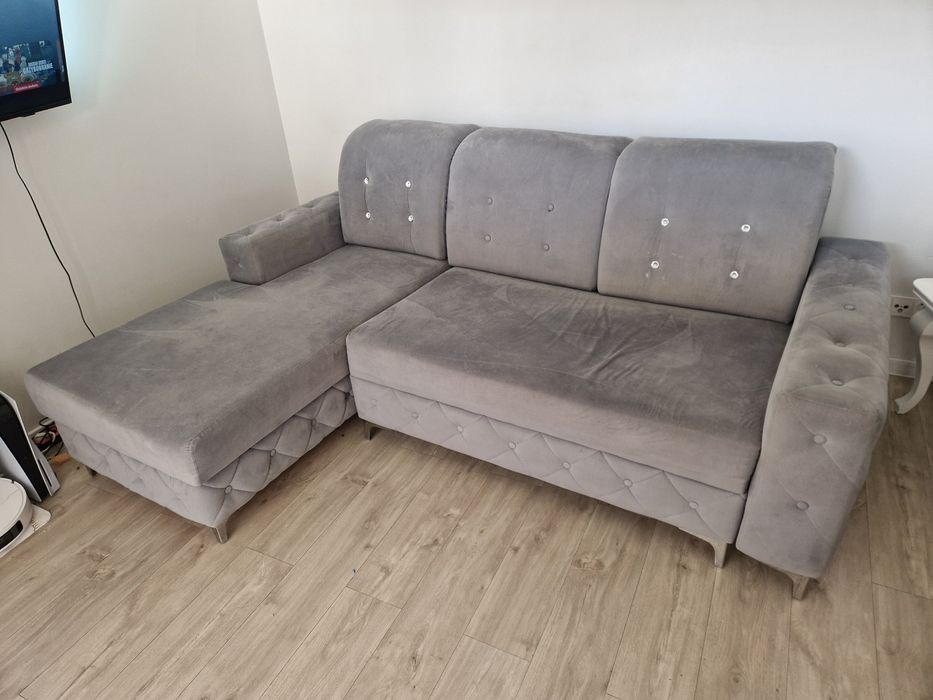 Narożnik kanapa pojemnikiem funkcja spania narożnik