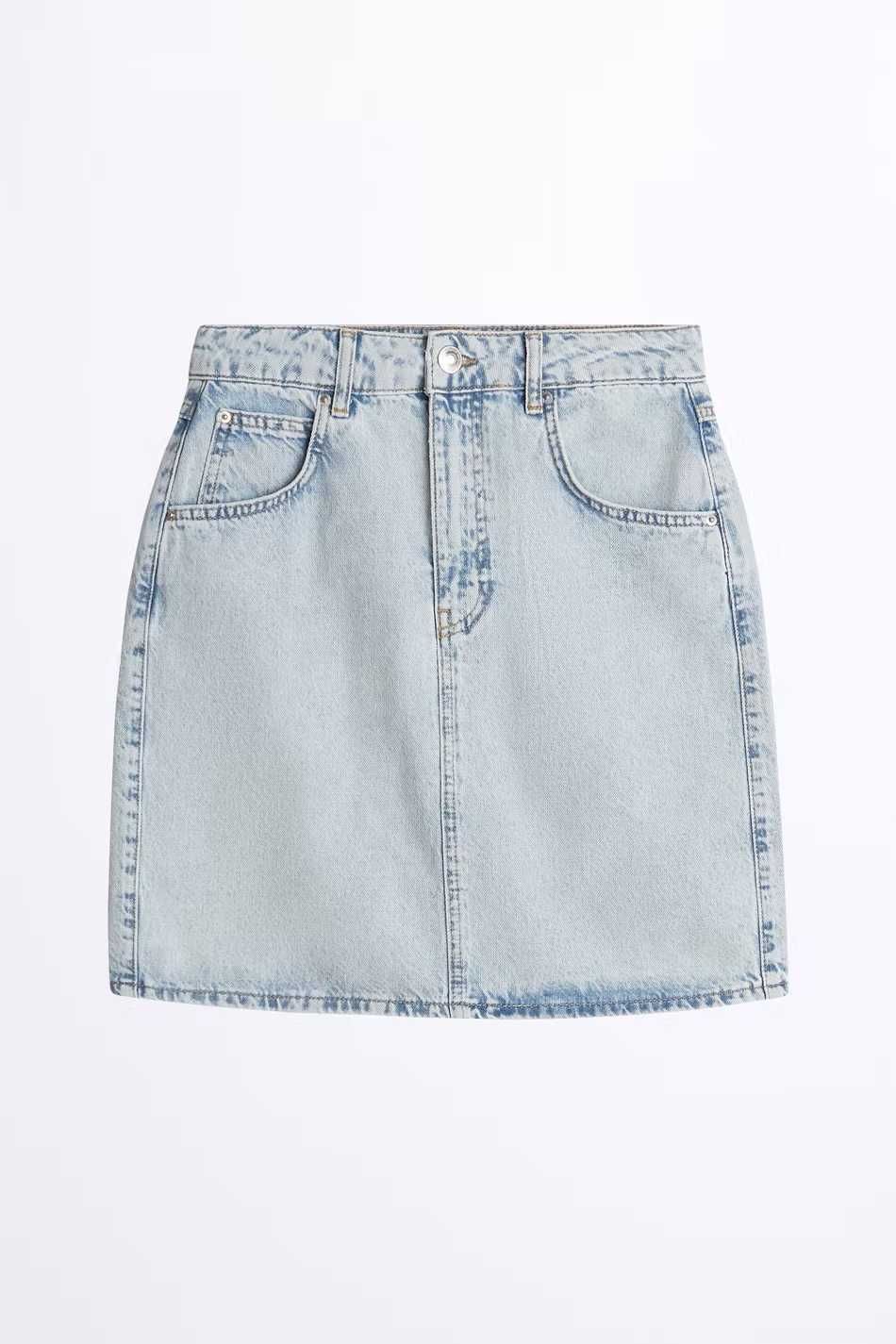 Spódnica Gina Tricot jeansowa jasna 36 S denim dżins mini bleach