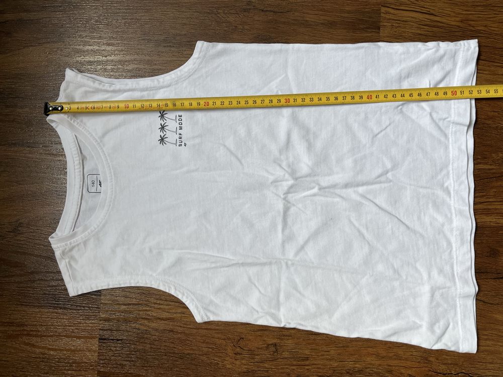 Koszulka na ramki dla chłopca biala i czarna 140cm