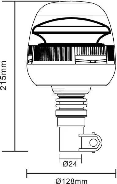 Lampa błyskowa LED, 24W 12/24V na uchwyt, elastyczna Kramp kogut