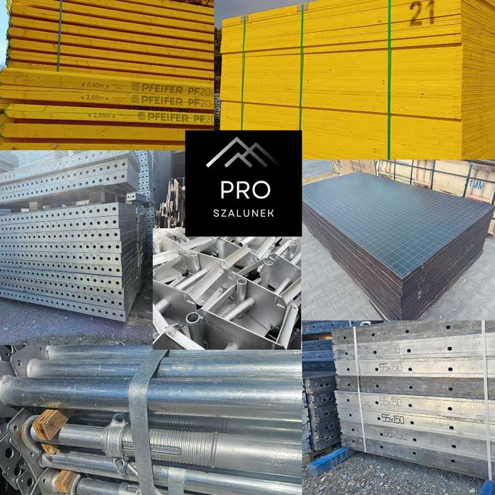 Szalunki, sklejka szalunkowa podpora budowalna dźwigary korona ściany