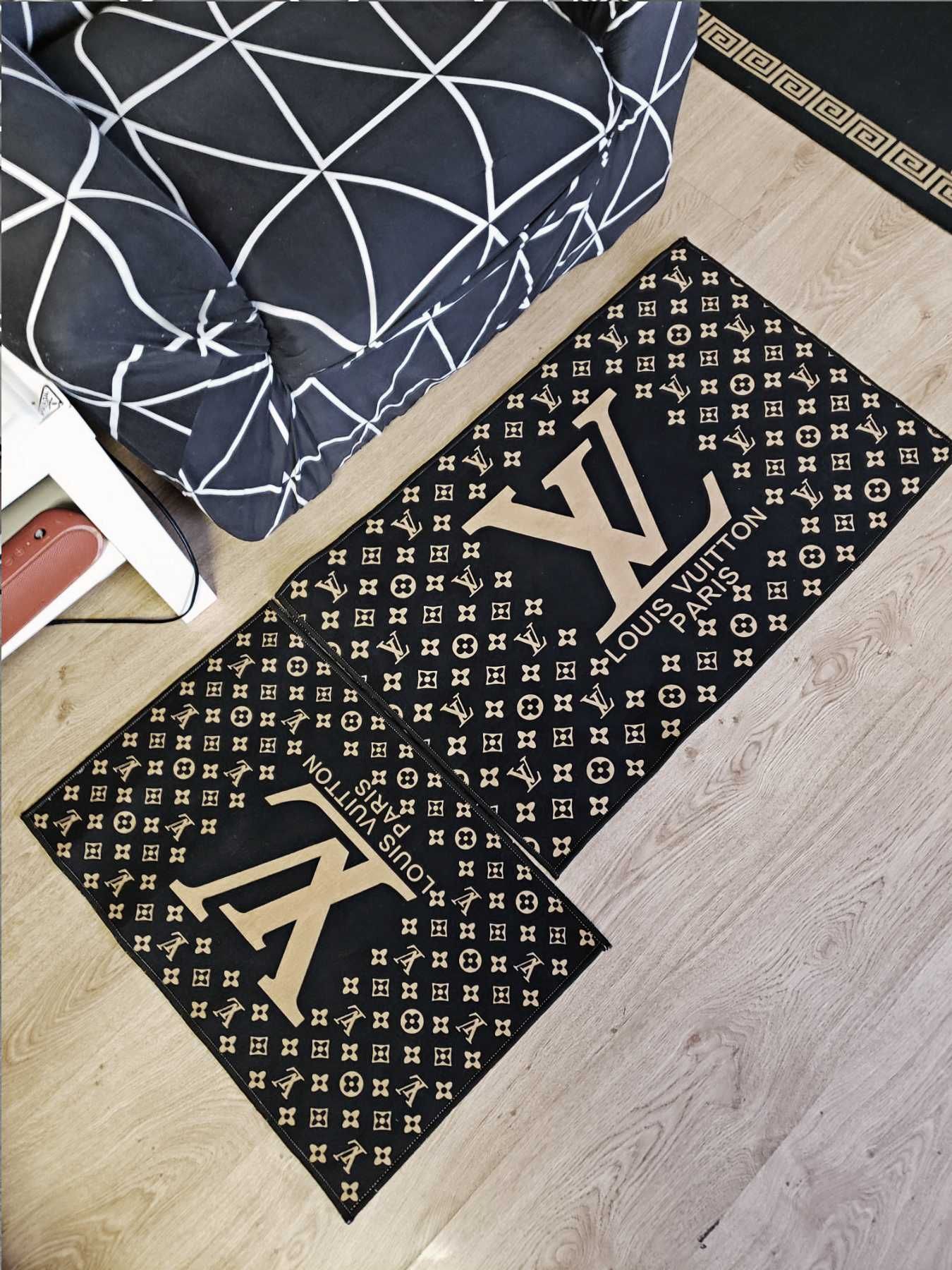 Коврик ковер килим текстильный безворсовый комплект лого Louis Vuitton