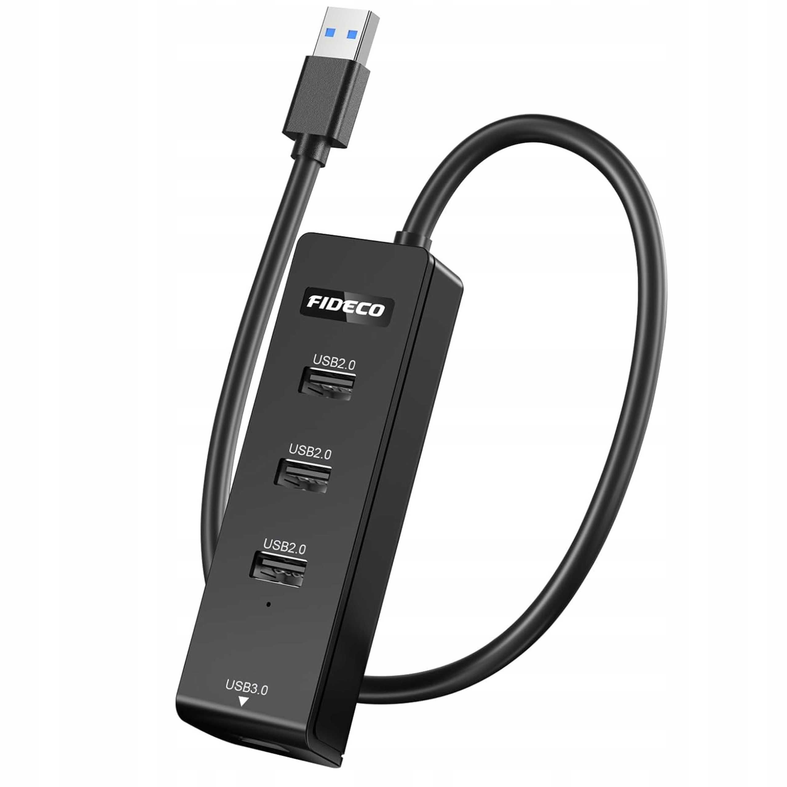 Hub USB Fideco Rozdzielacz portów USB i TYPU C 4 portów