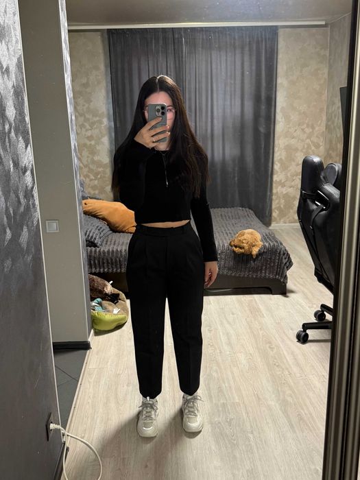 VLORIA Штани класичні завужені чорні, розмір М