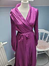 Sukienka wiązana fioletowa Nasty Gal 44 XXL piękna