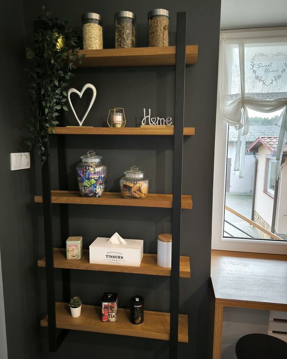 Regał /półki dębowe z litego drewna loft industrial