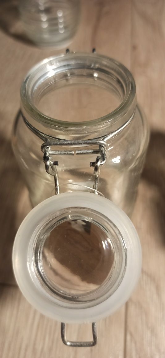 Zestaw 4 szt słoiczki słoiczek szklane z klamrą